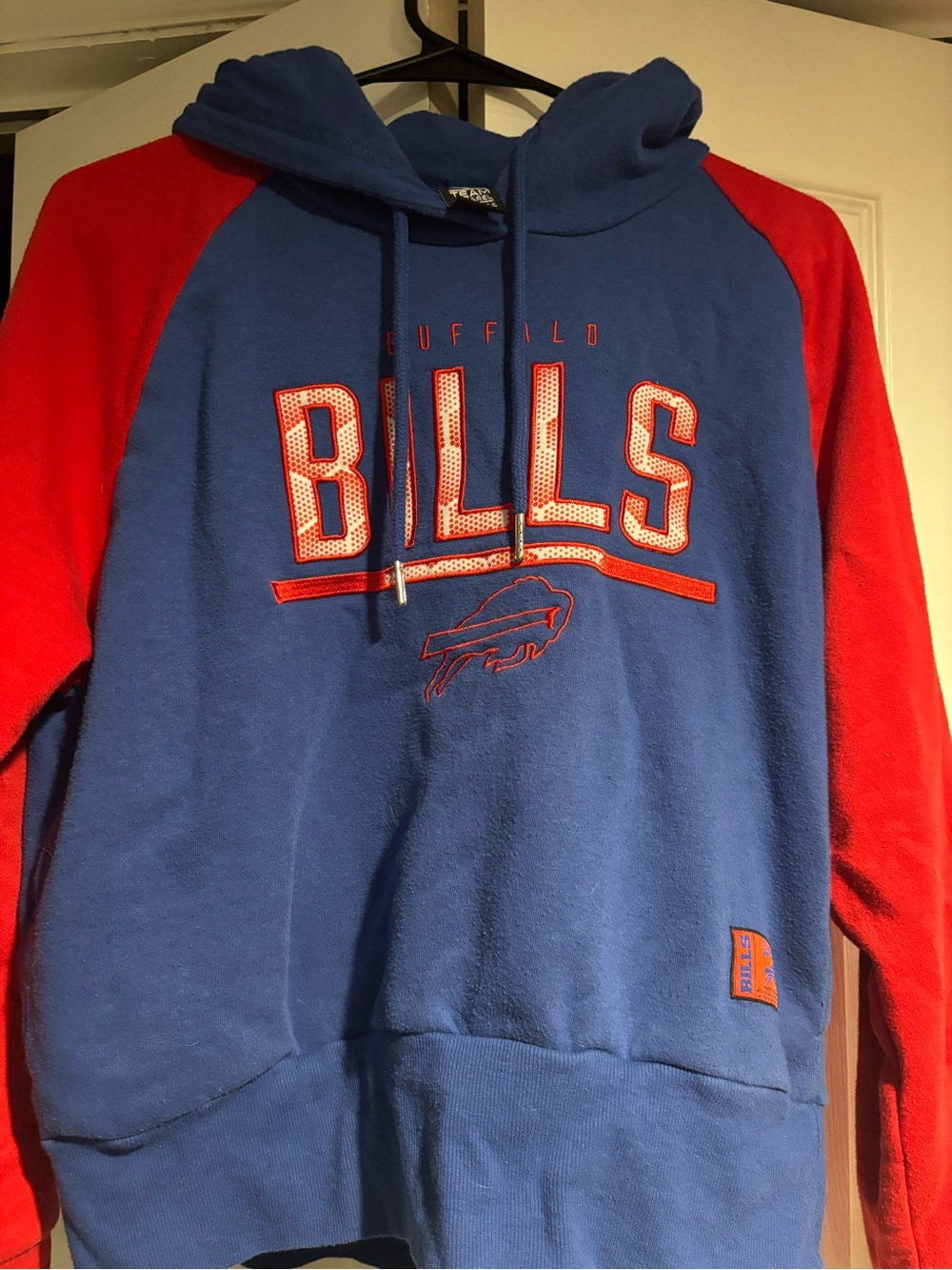 Buffalo Blue & Red Pullover Hoodie - women’s